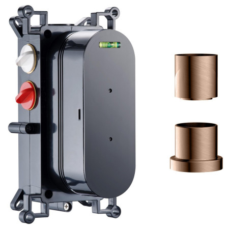 Scudo Concealed One Outlet Shower Valve with Brushed Bronze Plate with Concealed Body