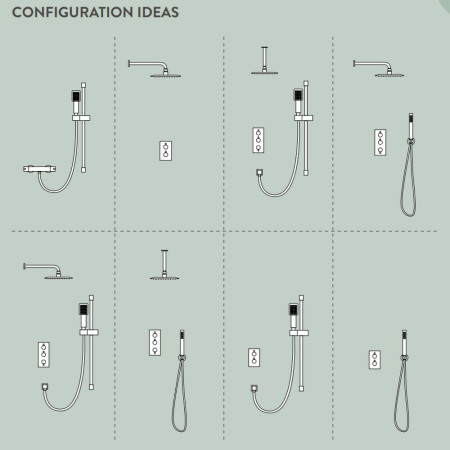 Scudo Concealed Two Outlet Shower Valve with Brushed Bronze Plate Configuration Ideas