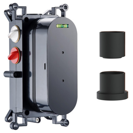 Scudo Concealed One Outlet Shower Valve with Matt Black Plate with Concealed Body