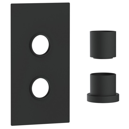 Scudo Concealed One Outlet Shower Valve with Matt Black Plate