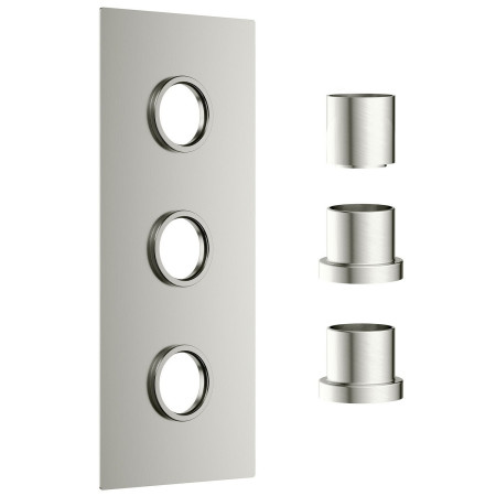 Scudo Concealed Three Outlet Shower Valve with Brushed Nickel Plate