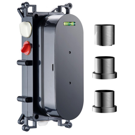 Scudo Concealed Three Outlet Shower Valve with Gunmetal Plate with Valve Body