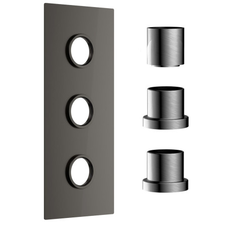 Scudo Concealed Three Outlet Shower Valve with Gunmetal Plate
