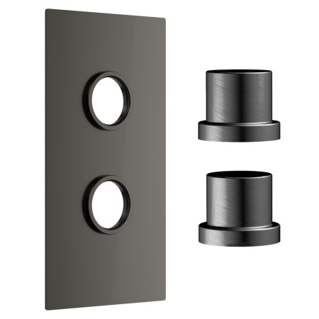 Scudo Concealed Two Outlet Shower Valve with Gunmetal Plate