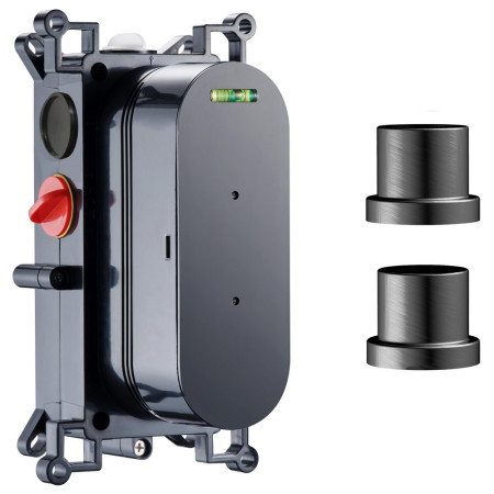 Scudo Concealed Two Outlet Shower Valve with Gunmetal Plate Concealed Body