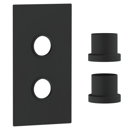 Scudo Concealed Two Outlet Shower Valve with Matt Black Plate