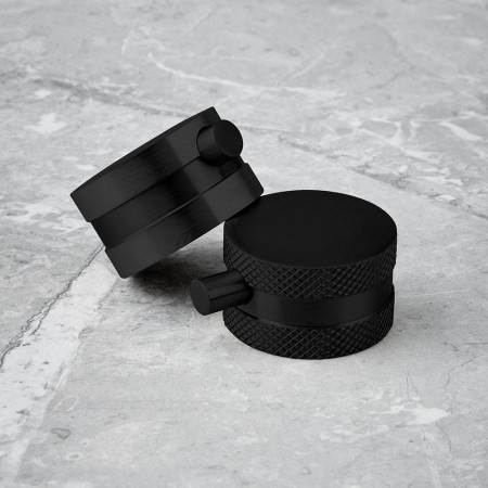 NU-023 Scudo Core Black Concealed Valve with Riser Kit and Fixed Showerhead Handle Options