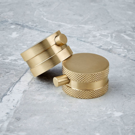 NU-030 Scudo Core Brushed Brass Concealed Valve with Handset and Fixed Showerhead Handle Choices