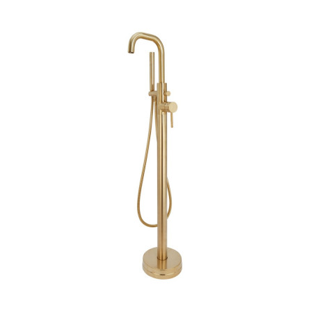 Scudo Core Freestanding Bath Shower Mixer in Brushed Brass
