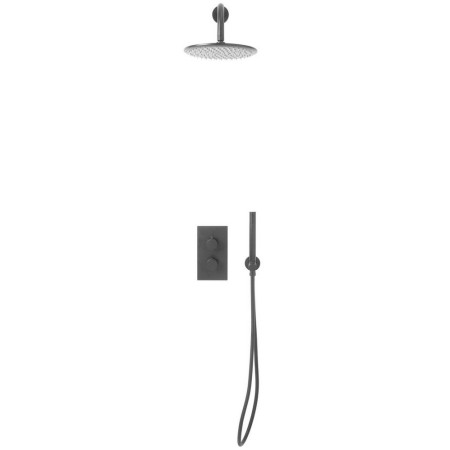 Scudo Core Gunmetal Concealed Valve with Handset and Fixed Showerhead