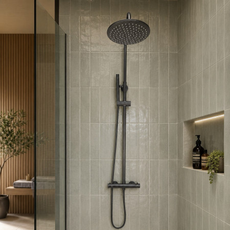 Scudo Core Gunmetal Rigid Riser Shower Lifestyle