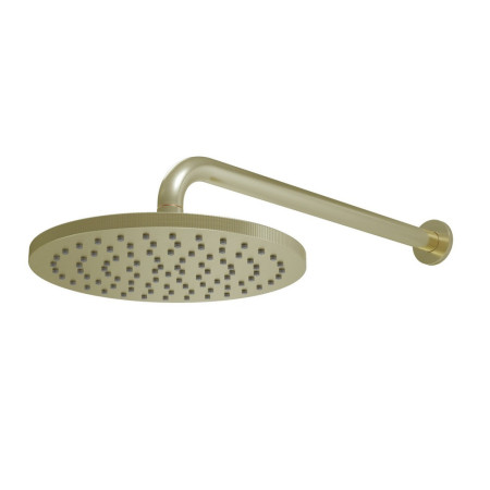 Scudo Core Round Shower Arm and Head in Brushed Brass