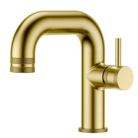 Scudo Core Side Lever Mono Basin Mixer in Brushed Brass