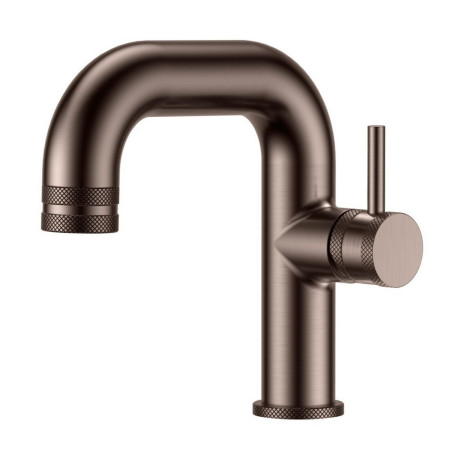 Scudo Core Side Lever Mono Basin Mixer in Brushed Bronze