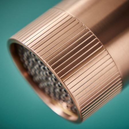 NU-058 Scudo Core Spotlight Shower Head in Brushed Bronze Close Up of Nozzles