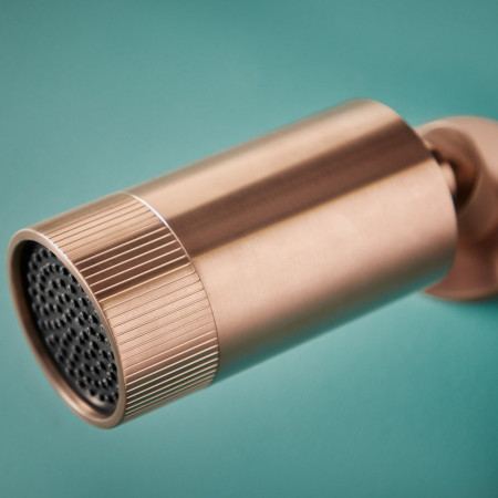 NU-058 Scudo Core Spotlight Shower Head in Brushed Bronze Side View