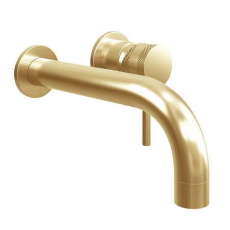 Scudo Core Wall Mounted Basin Mixer Tap in Brushed Brass