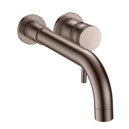 Scudo Core Wall Mounted Basin Mixer Tap in Brushed Bronze