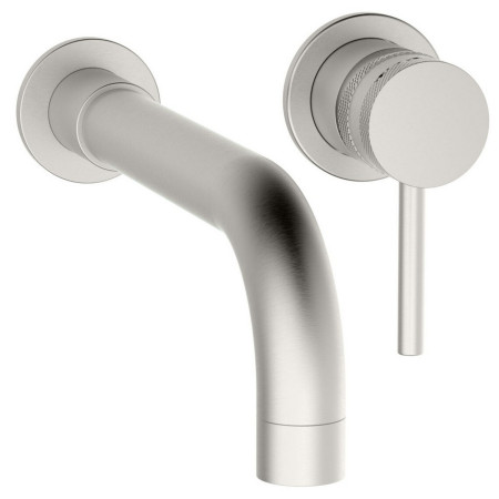 Scudo Core Wall Mounted Basin Mixer Tap in Brushed Nickel