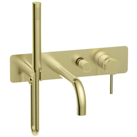 Scudo Core Wall Mounted Bath Shower Mixer in Brushed Brass