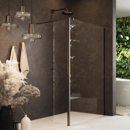 Scudo Dawn Minos 700mm Brushed Brass Frameless Wetroom Panel With Profile Pack