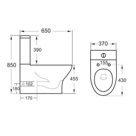 DEIA006/DEIA002/999-SEAT-SLIM Scudo Deia Rimless Comfort Height Closed Back Pan with Cistern & Soft Closing Seat (3)
