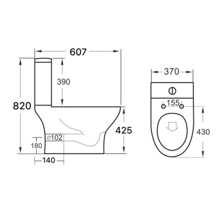 DEIA001/DEIA002/999-SEAT-SLIM Scudo Deia Rimless Open Back Pan with Cistern & Soft Closing Seat (2)