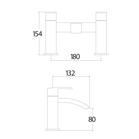 TAP032 Scudo Descent Bath Filler in Chrome Line Drawing
