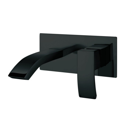 Scudo Descent Wall Mounted Basin Mixer in Black