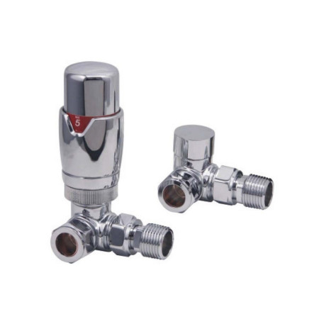 Scudo Designer TRV Corner Radiator Valves in Chrome