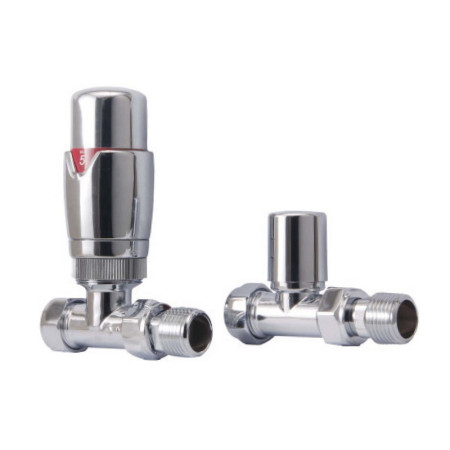 Scudo Designer TRV Straight Radiator Valves in Chrome
