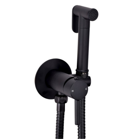 DOUCHE010 Scudo Douche Handset with Flexi Hose and Outlet Elbow in Black