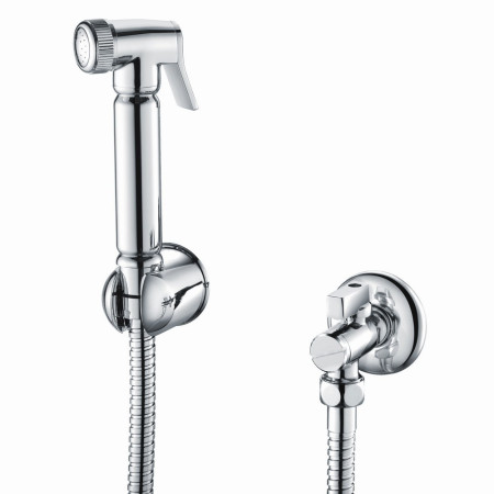 DOUCHE002 Scudo Douche Handset with Flexi Hose and Outlet Elbow in Chrome (1)