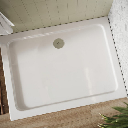 1000-700-REC-WTE Scudo Eco Stone 1000 x 700mm Rectangular White Shower Tray Lifestyle