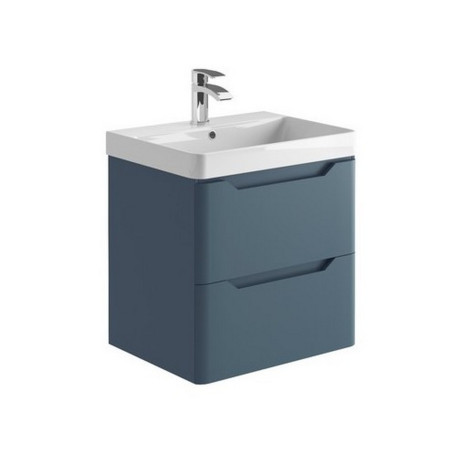 Scudo Ella 600mm Wall Hung Vanity Unit with Basin in Matt Twilight Blue