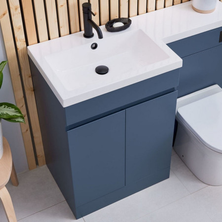 600CAB-LILI-BLUE/L-1100-WCUNIT-BLUE/L-1100-LEFT Scudo Empire 1100mm Left Handed Furniture Pack in Matt Twilight Blue (2)