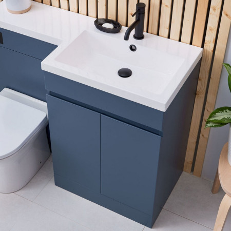 600CAB-LILI-BLUE/L-1100-WCUNIT-BLUE/L-1100-RIGHT Scudo Empire 1100mm Right Handed Furniture Pack in Matt Twilight Blue (2)