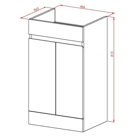 EMPIRE-500CAB-GWTE/THIN500BASIN Scudo Empire 500mm Vanity Unit with Basin in Gloss White (2)