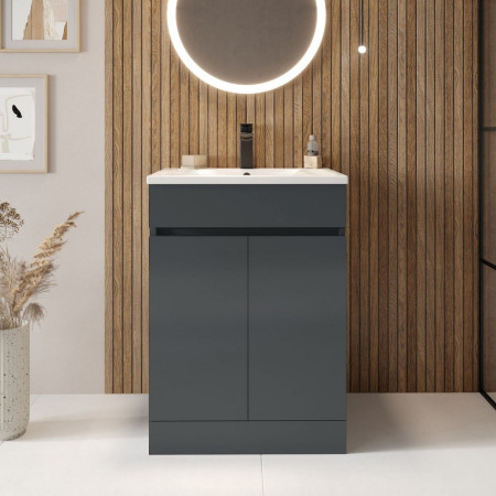 EMPIRE-500CAB-ANTHRACITE/THIN500BASIN Scudo Empire 500mm Vanity Unit with Basin in Matt Anthracite (3)