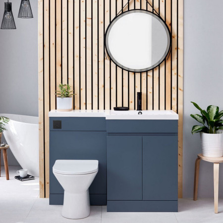 LILI-500WCUNIT-BLUE Scudo Empire 500mm WC Unit in Matt Twilight Blue Lifestyle