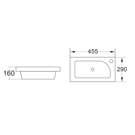 ESME-450UNIT-OAK/BASIN007 Scudo Esme 450mm Davos Oak Cloakroom Vanity Unit and Basin Dimensions