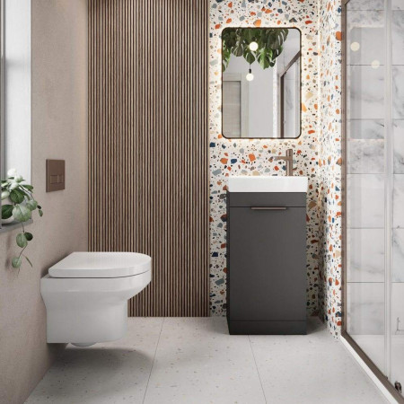 ESME-450UNIT-GREY/BASIN007 Scudo Esme 450mm Dust Grey Cloakroom Vanity Unit and Basin Lifestyle