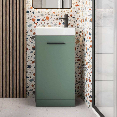 Scudo Esme 450mm Reed Green Cloakroom Vanity Unit and Basin Lifestyle