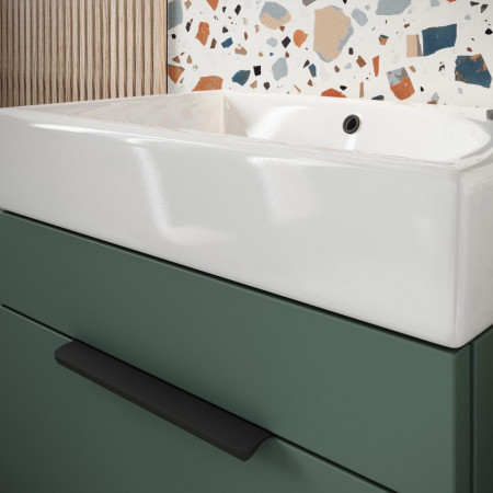 Scudo Esme 450mm Reed Green Cloakroom Vanity Unit and Basin Close Up