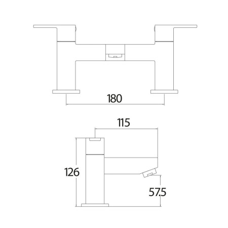 TAP022 Scudo Favour Bath Filler in Chrome Line Drawing
