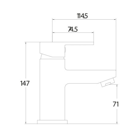 TAP021 Scudo Favour Mono Basin Mixer with Push Waste in Chrome Line Drawing