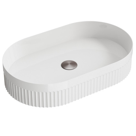 Scudo Fluted 575mm Oval Countertop Basin