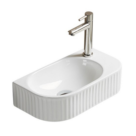 Scudo Fluted Wall Hung 400mm Cloakroom Basin