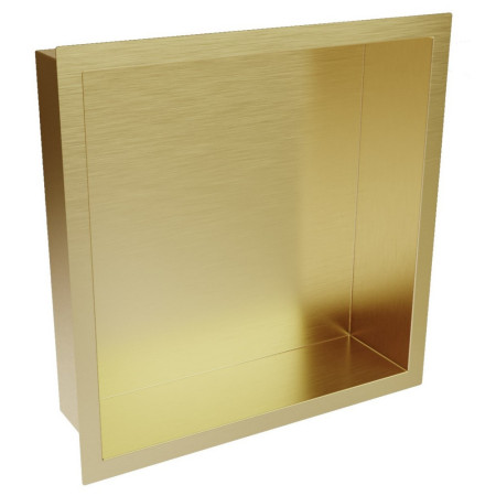 Scudo Inset Shower Niche 300 x 300mm in Brushed Brass