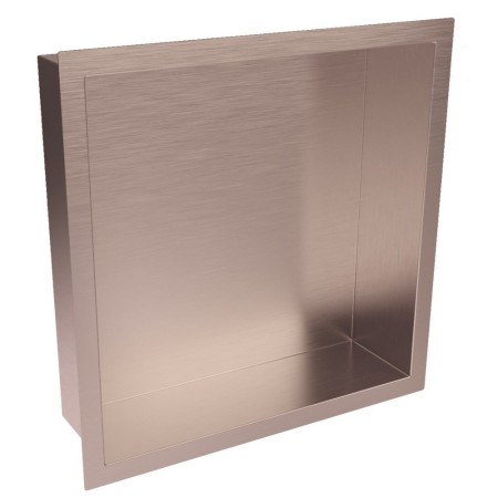 Scudo Inset Shower Niche 300 x 300mm in Brushed Bronze